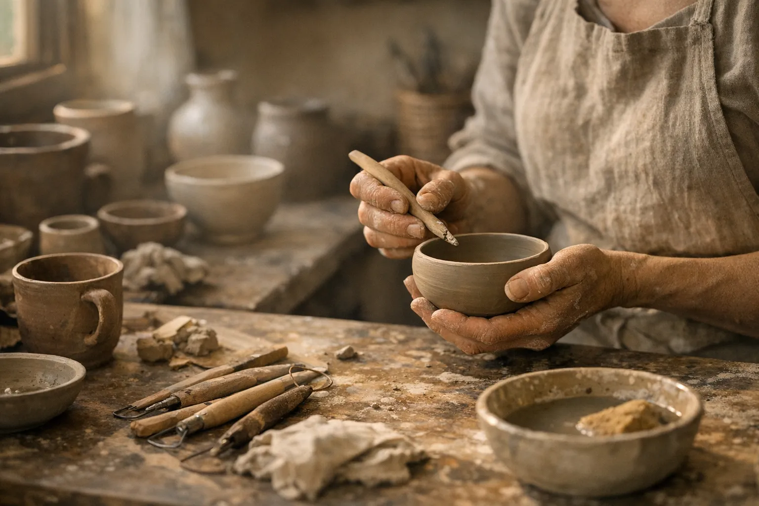 artesão/artesã a trabalhar