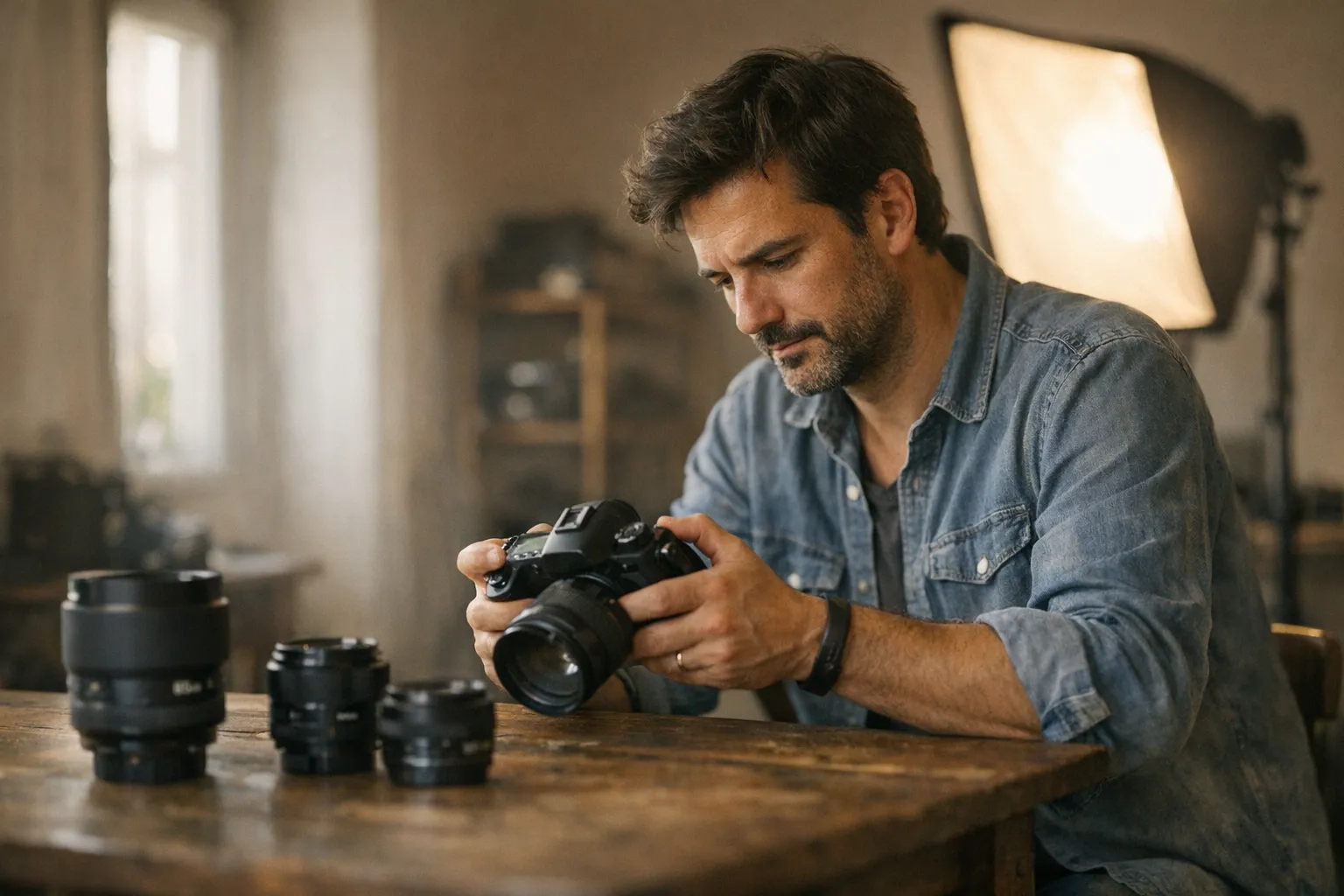 fotógrafo a trabalhar