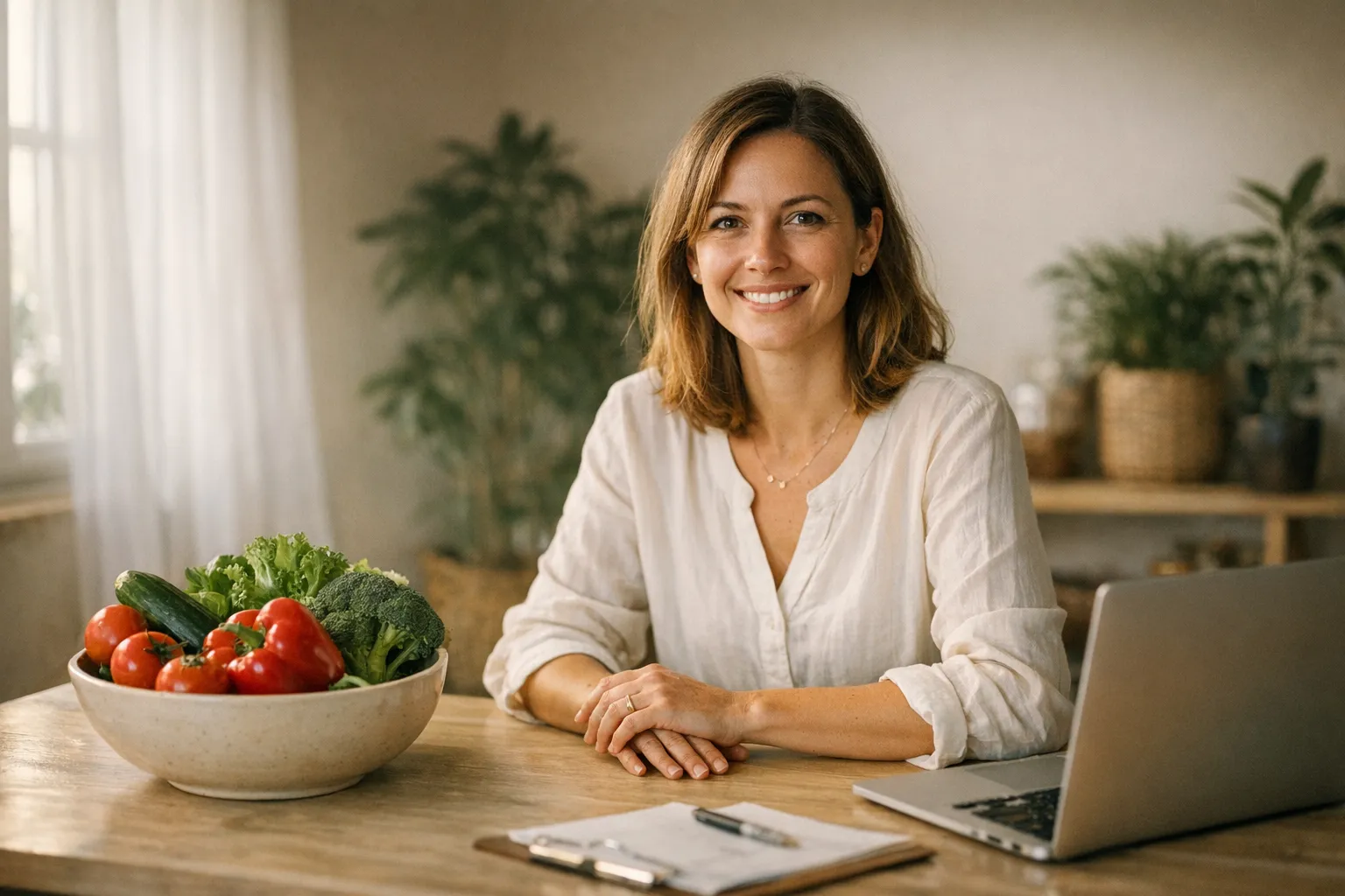 nutricionista a trabalhar